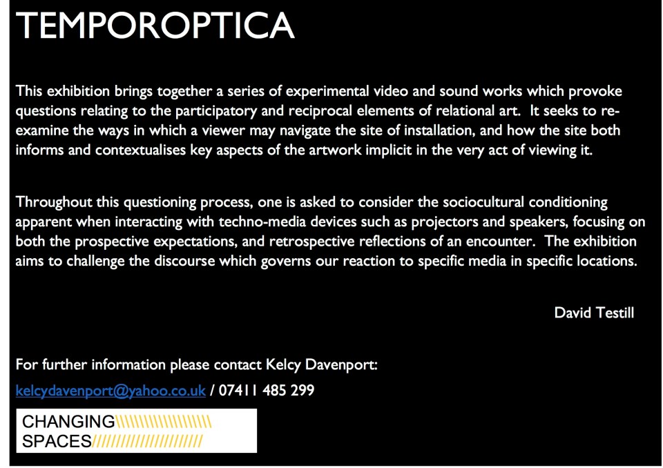 Temporoptica Press Release